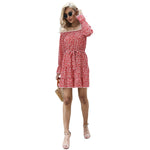 YESFASHIONWomen Floral Floral Long-sleeved Strapless Dress