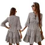 YESFASHION Women Clothing Fashion Short Fungus Edge Slim Dress