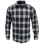 YESFASHION Men Shirt Plaid Long-sleeved Shirt
