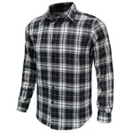 YESFASHION Men Shirt Plaid Long-sleeved Shirt