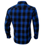 YESFASHION Men Shirt Plaid Long-sleeved Shirt