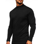 YESFASHION Men Thin Fleece Bottoming Shirt Long-sleeved T-shirt
