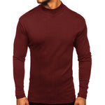 YESFASHION Men Thin Fleece Bottoming Shirt Long-sleeved T-shirt