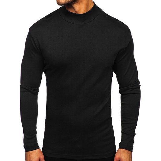 YESFASHION Men Thin Fleece Bottoming Shirt Long-sleeved T-shirt