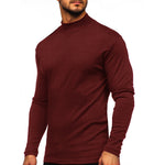 YESFASHION Men Thin Fleece Bottoming Shirt Long-sleeved T-shirt