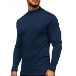 YESFASHION Men Thin Fleece Bottoming Shirt Long-sleeved T-shirt