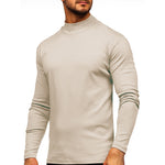 YESFASHION Men Thin Fleece Bottoming Shirt Long-sleeved T-shirt