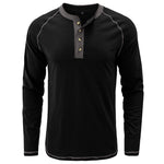 YESFASHION Men T-shirt Solid Color Long-sleeved Shirts