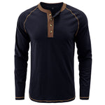 YESFASHION Men T-shirt Solid Color Long-sleeved Shirts