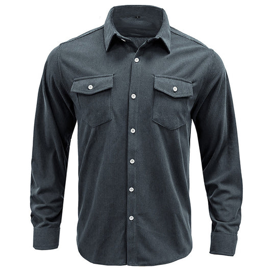 YESFASHION Corduroy Foreign Trade Men Shirts