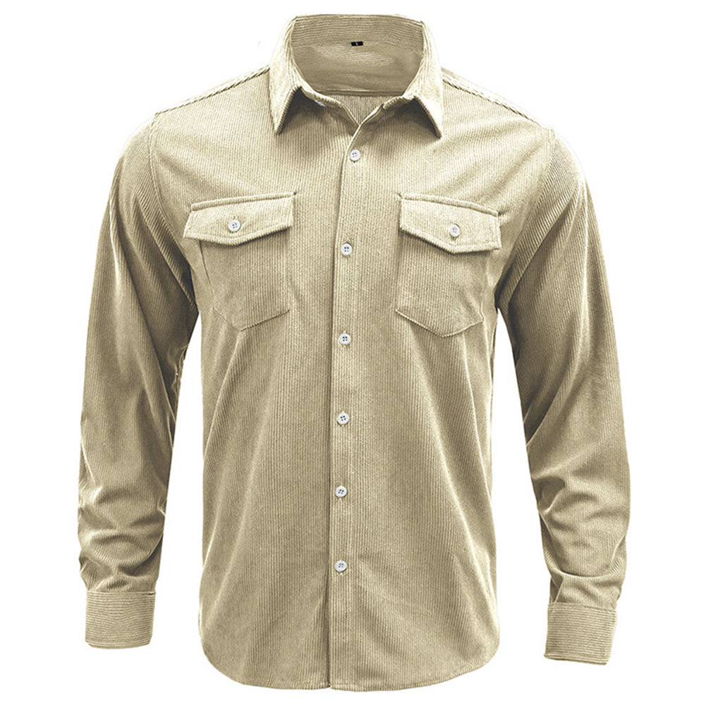 YESFASHION Corduroy Foreign Trade Men Shirts