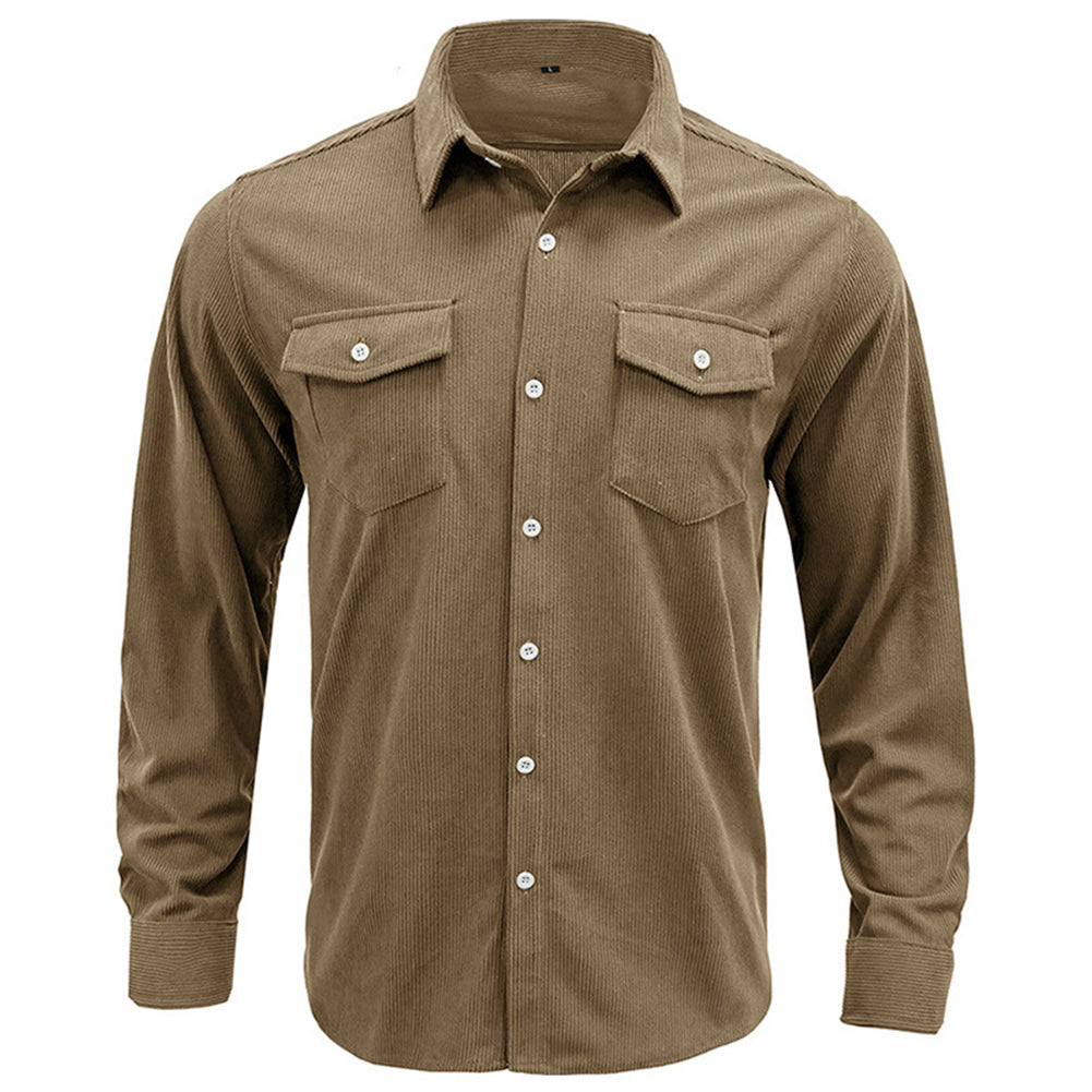 YESFASHION Corduroy Foreign Trade Men Shirts