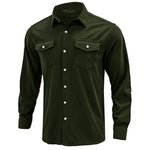 YESFASHION Corduroy Foreign Trade Men Shirts