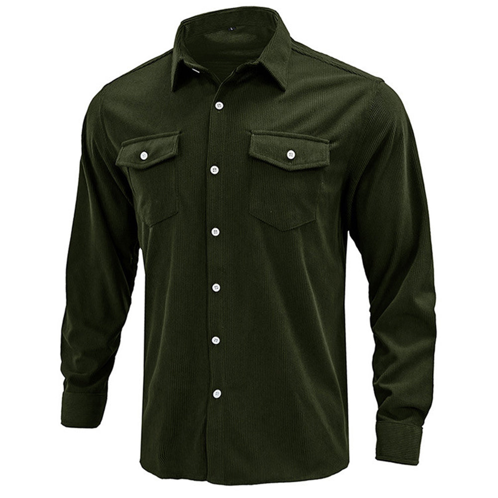 YESFASHION Corduroy Foreign Trade Men Shirts