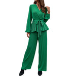 YESFASHION Women Spring Summer Knitted Belt Two-piece Suit