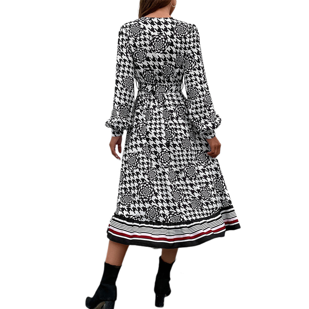 YESFASHION Women Clothing Ladies Temperament Print Bohemian Dress