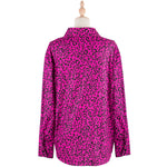 YESFASHION Women Shirt Jacket Leopard Lapel Corduroy Casual Jacket