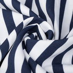 YESFASHION New Single-breasted Striped Mid-length Blue Dress