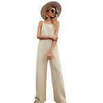 YESFASHION Solid Color Vest Backless Adjustable Tops Jumpsuit