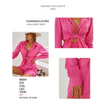 YESFASHION Lapel Single Breasted Long Sleeve Top Two Piece Suit