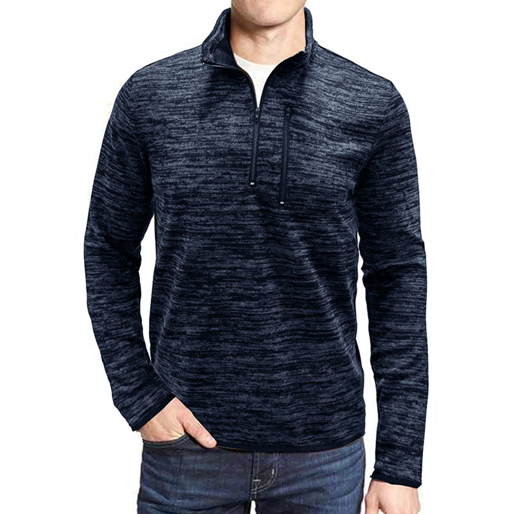 YESFASHION Half Zipper Men Sweater Long-sleeved Jacket Coats