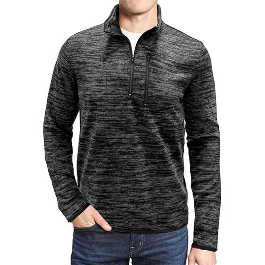 YESFASHION Half Zipper Men Sweater Long-sleeved Jacket Coats