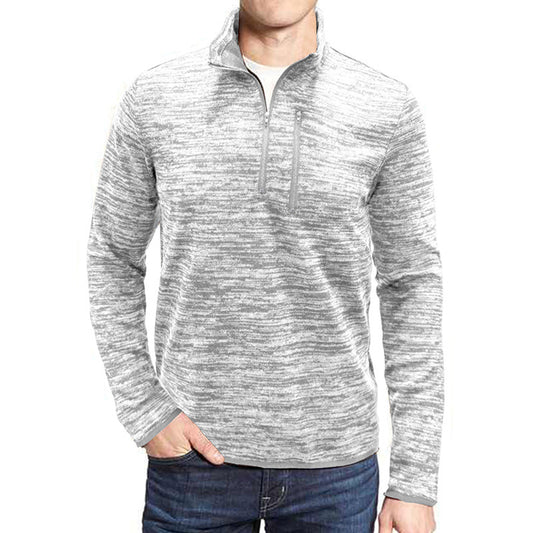 YESFASHION Half Zipper Men Sweater Long-sleeved Jacket Coats
