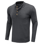 YESFASHION Casual Lapel Long Sleeve Men T-shirt Men Shirts