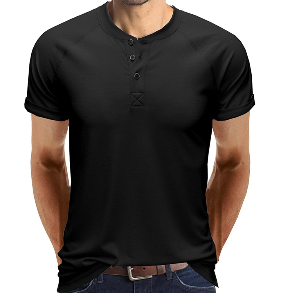 YESFASHION Men Shirts Round Neck Short-sleeved T-shirt