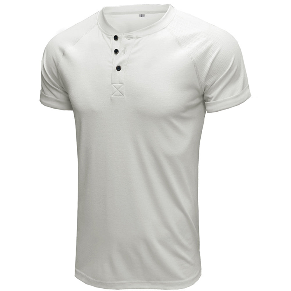 YESFASHION Men Shirts Round Neck Short-sleeved T-shirt