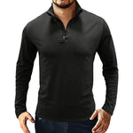 YESFASHION Stand Collar Half Zipper Solid Color Polo Shirts