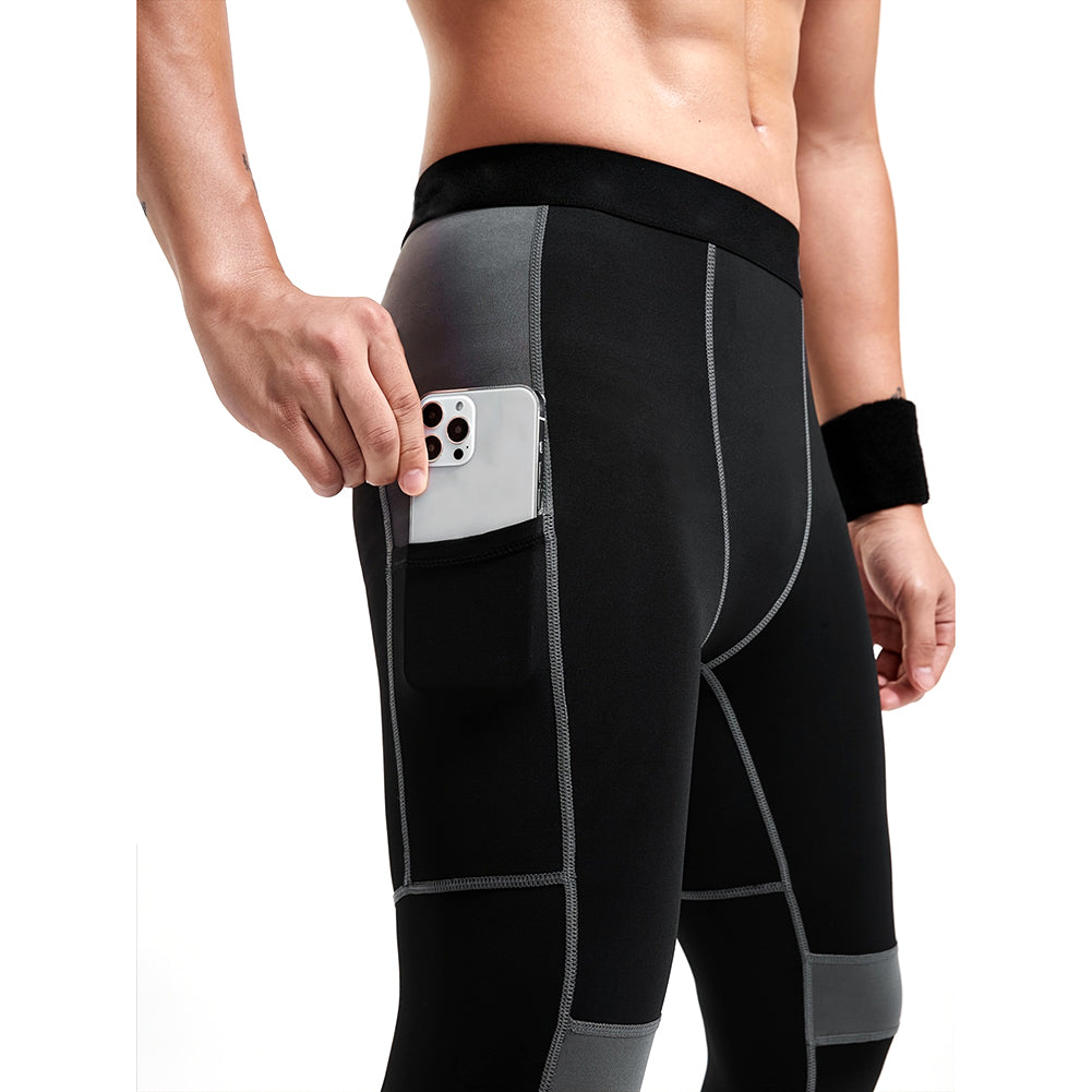 YESFASHION Men Contrast Gym Pants With Pockets