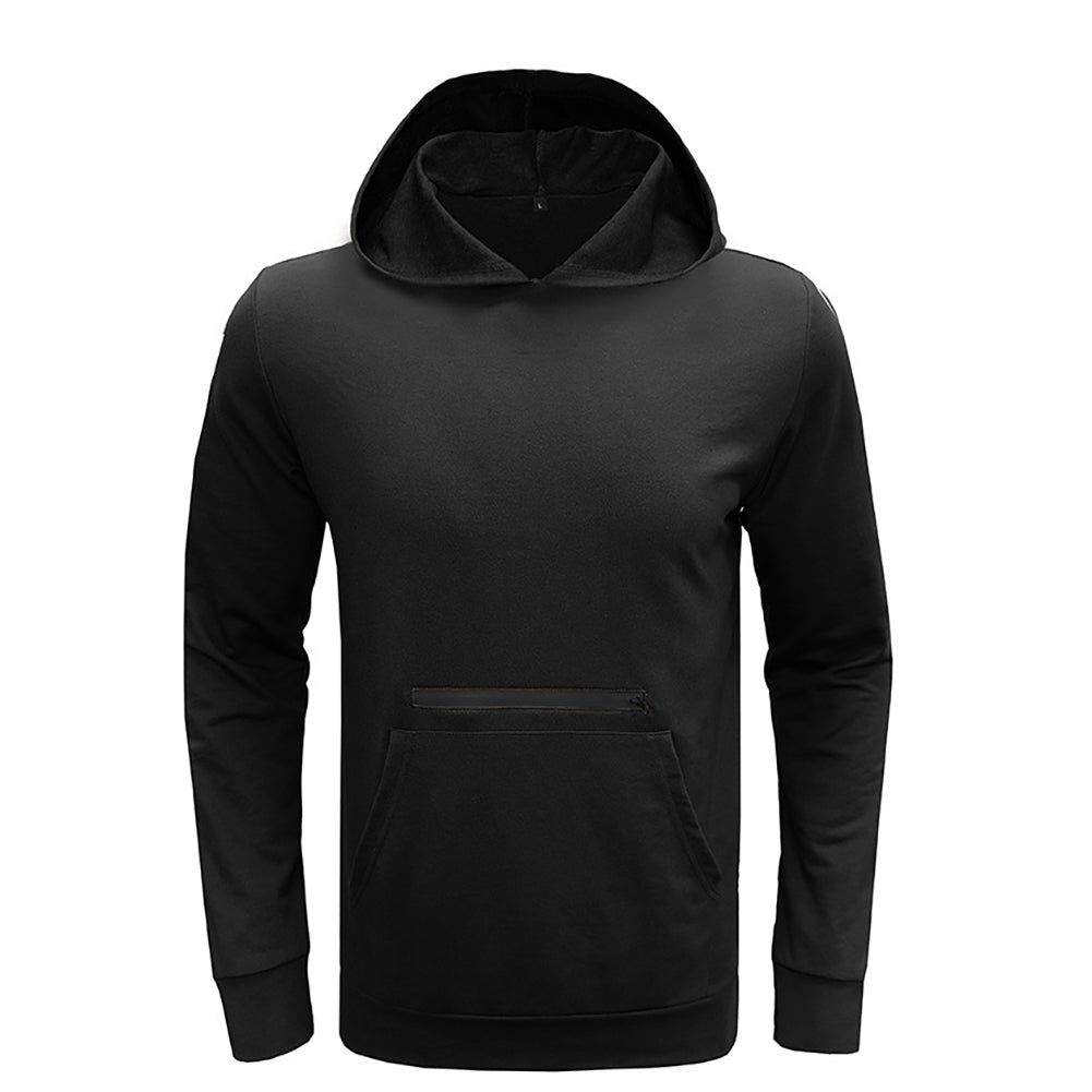YESFASHION Men Solid Color Long-sleeved Casual Men Hoodie