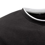 YESFASHION Men Sweater Solid Color Round Neck T-shirt