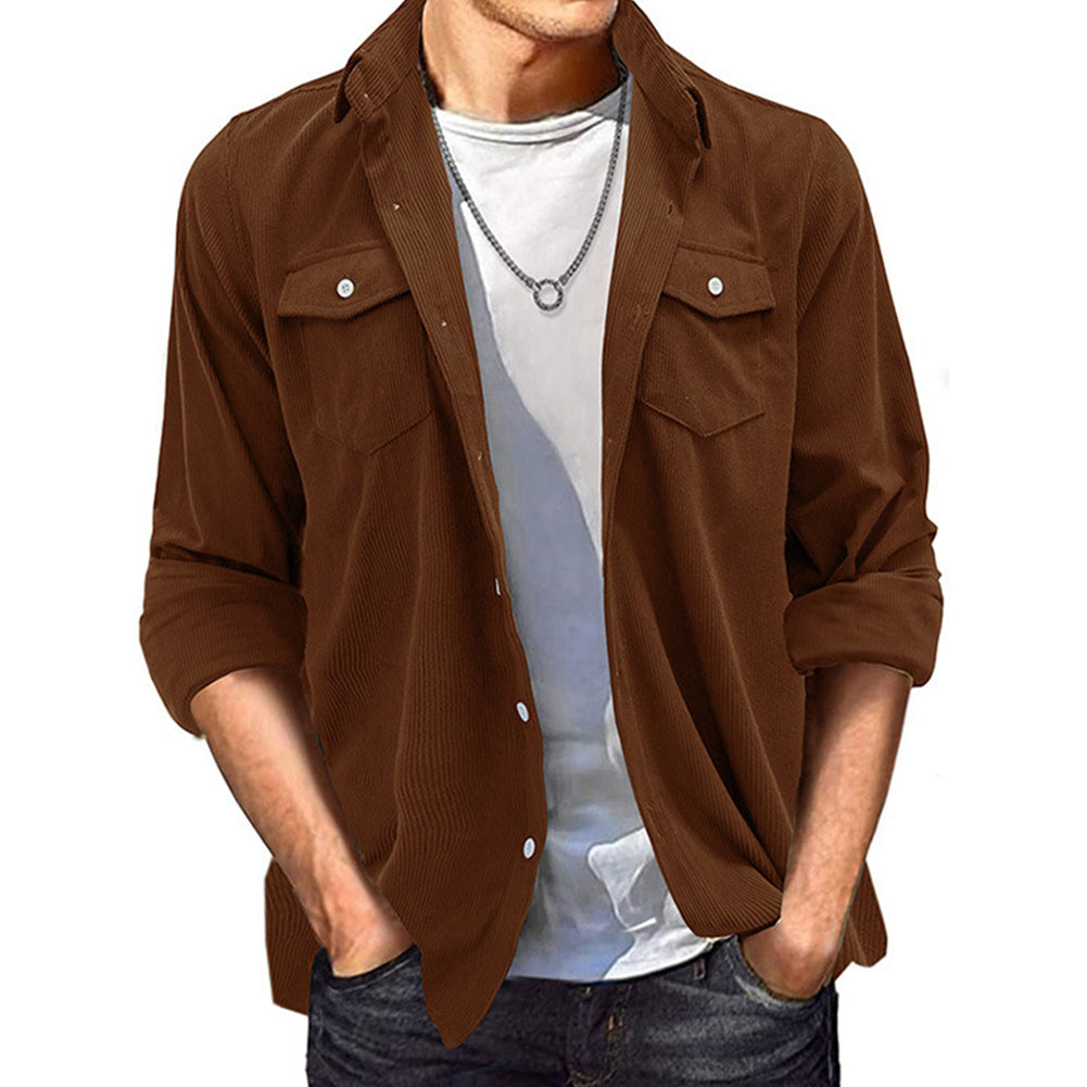 YESFASHION Corduroy Men Shirts