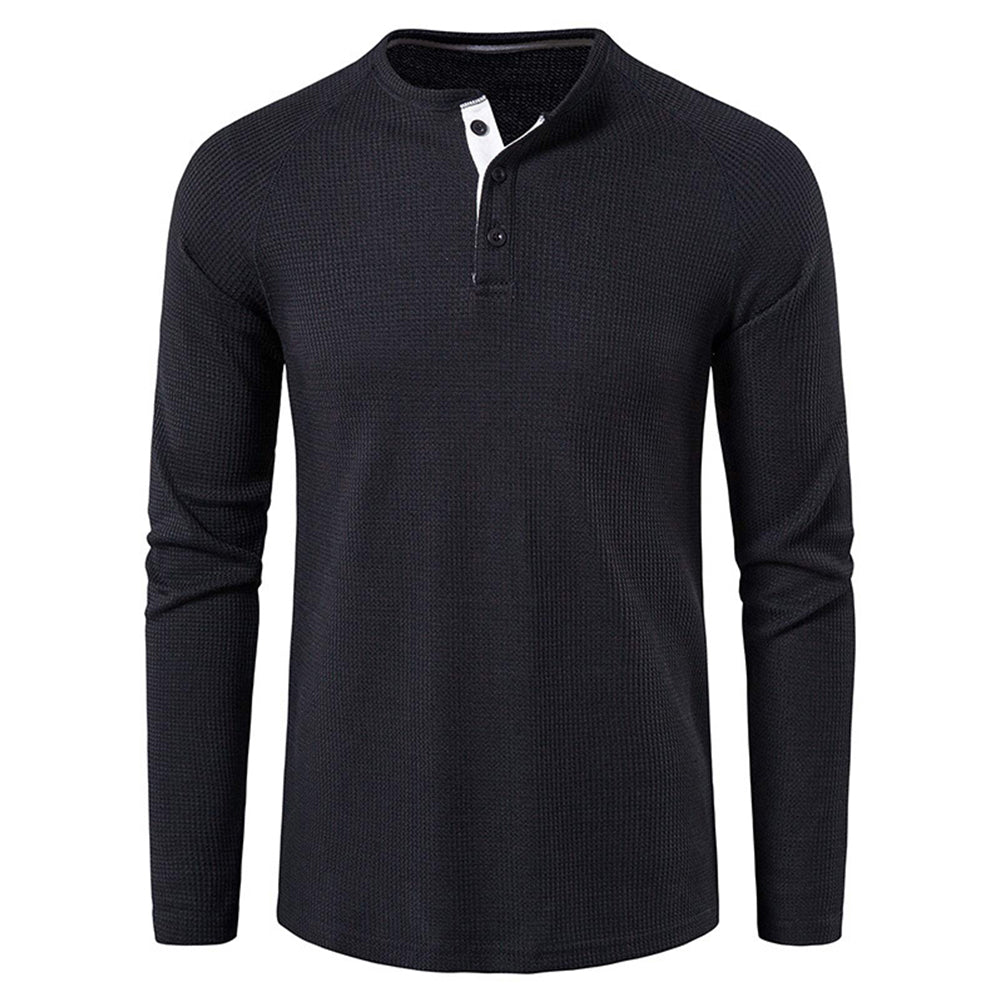 YESFASHION Men Solid Color Long-sleeved T-shirt Bottoming Shirt