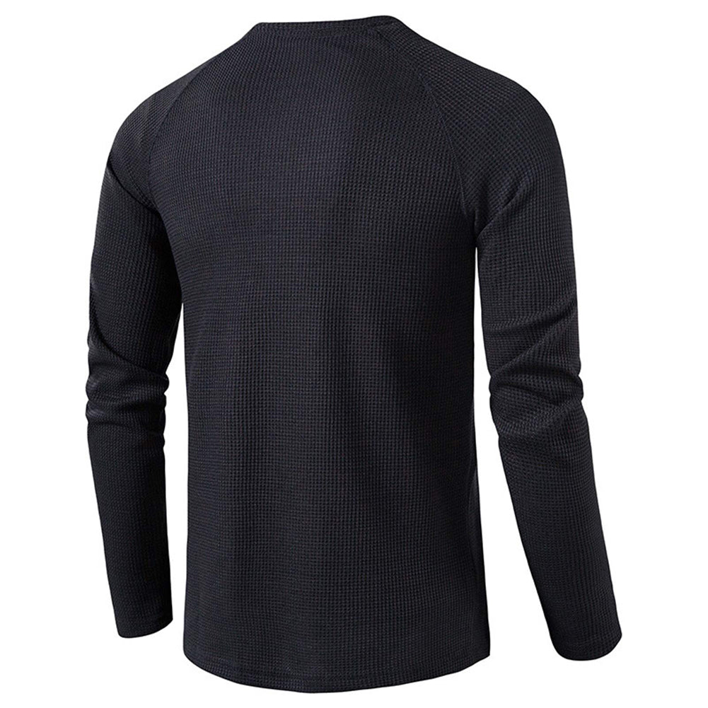 YESFASHION Men Solid Color Long-sleeved T-shirt Bottoming Shirt