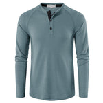 YESFASHION Men Solid Color Long-sleeved T-shirt Bottoming Shirt