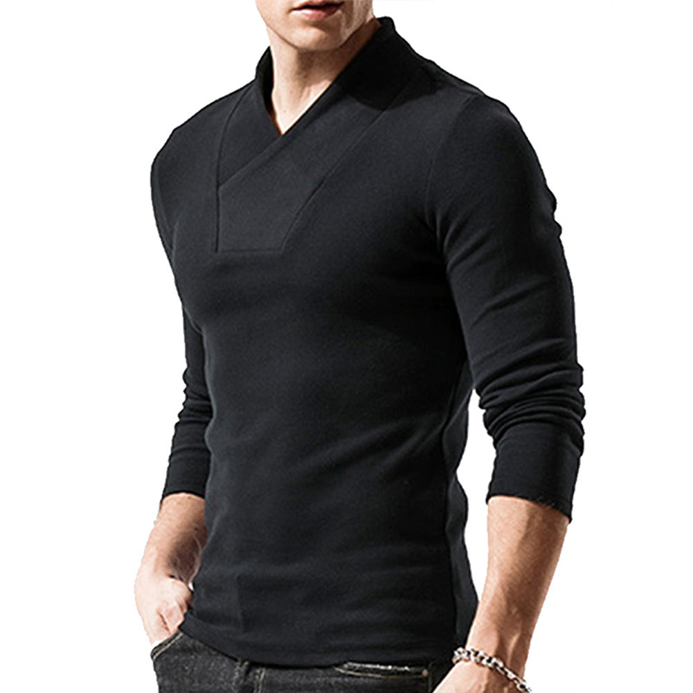 YESFASHION Thin Fleece Men Bottoming Shirt