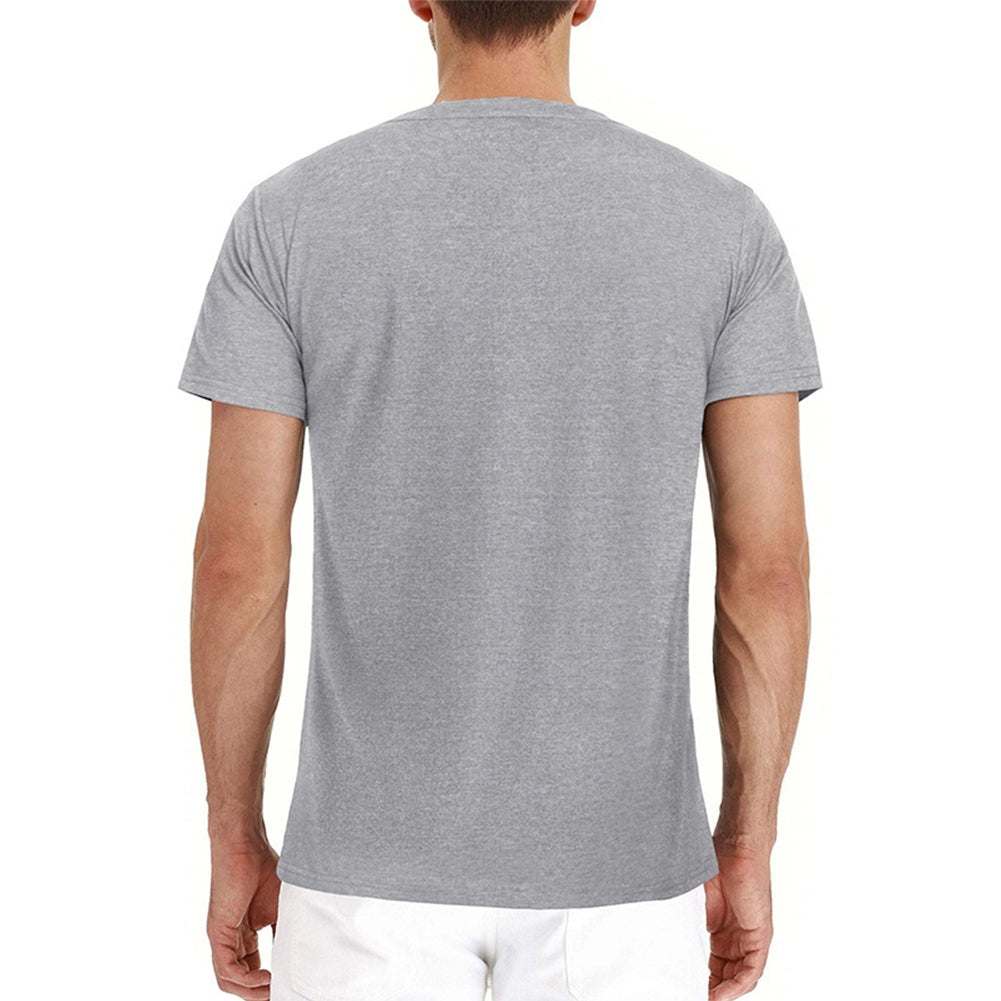 YESFASHION Men Summer Henry Men Short Sleeve T-shirt