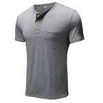 YESFASHION Men Summer Henry Men Short Sleeve T-shirt