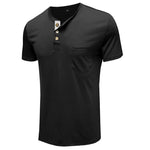 YESFASHION Men Summer Henry Men Short Sleeve T-shirt