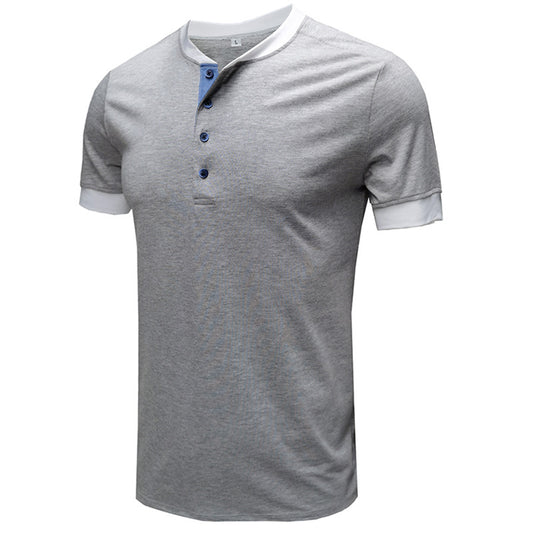 YESFASHION Summer Solid Color Short-sleeved Men T-shirt