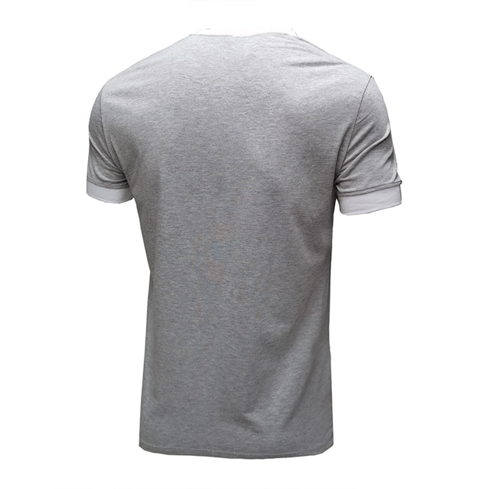 YESFASHION Summer Solid Color Short-sleeved Men T-shirt