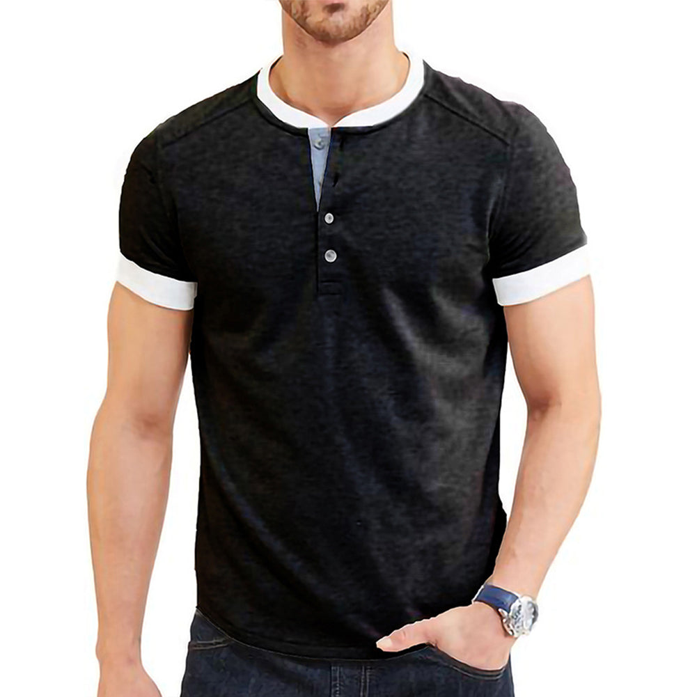 YESFASHION New Solid Color Short-sleeved Men T-shirt