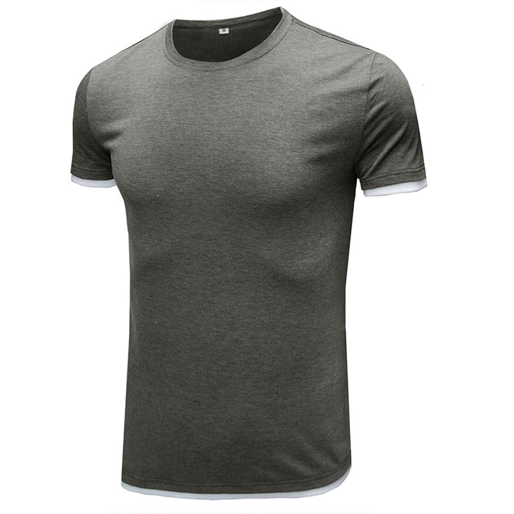 YESFASHION Short-sleeved Shirts Men T-shirt Round Neck Men Tops