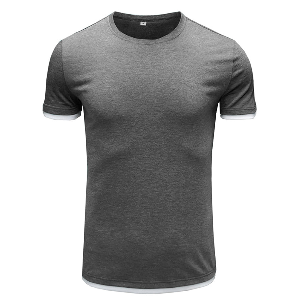 YESFASHION Short-sleeved Shirts Men T-shirt Round Neck Men Tops