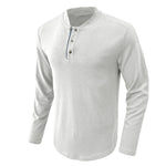 YESFASHION Long-sleeved Henry Men T-shirt Men Bottoming Shirt