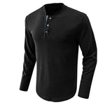 YESFASHION Long-sleeved Henry Men T-shirt Men Bottoming Shirt