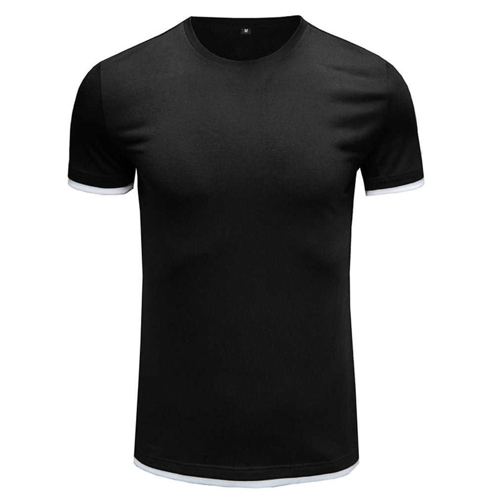 YESFASHION Solid Color Short-sleeved Men T-shirt